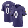 B.Ravens #0 Roquan Smith Player Purple Home Game Ndoa Stitched Jerseys