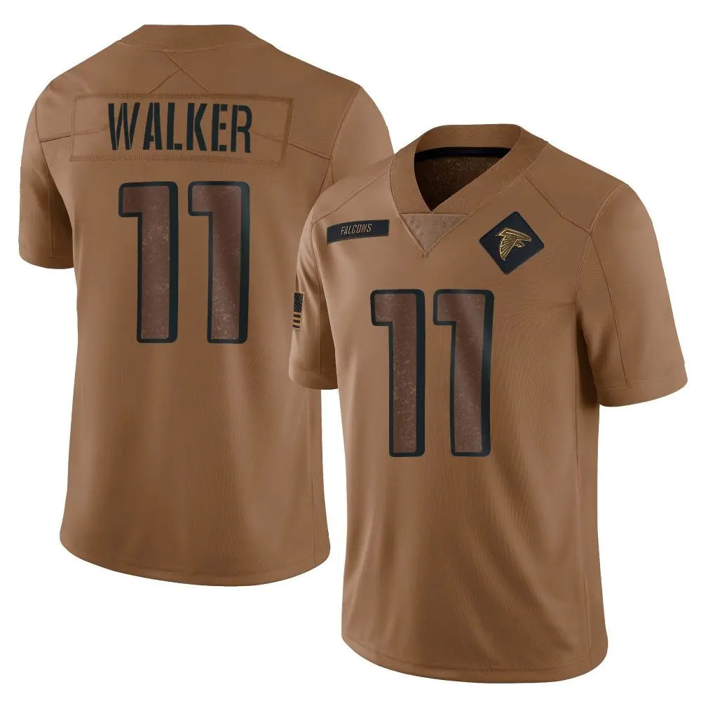 A.Falcons #11 Jalon Walker Player Brown Salute To Service Limited Ndoa Stitched Jerseys