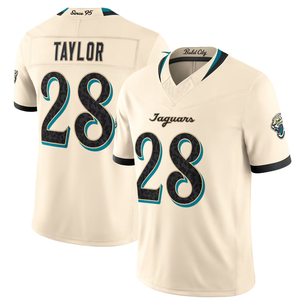 J.Jaguars #28 Fred Taylor Player Natural Limited 2026 Rivalries Collection Game Ndoa Stitched Jerseys