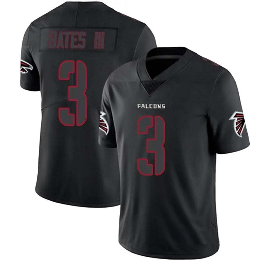 A.Falcons #3 Jessie Bates III Player Black Impact Limited Ndoa Stitched Jerseys