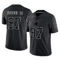 C.Panthers #97 Bobby Brown III Player Black Limited Reflective Game Ndoa Stitched Jerseys