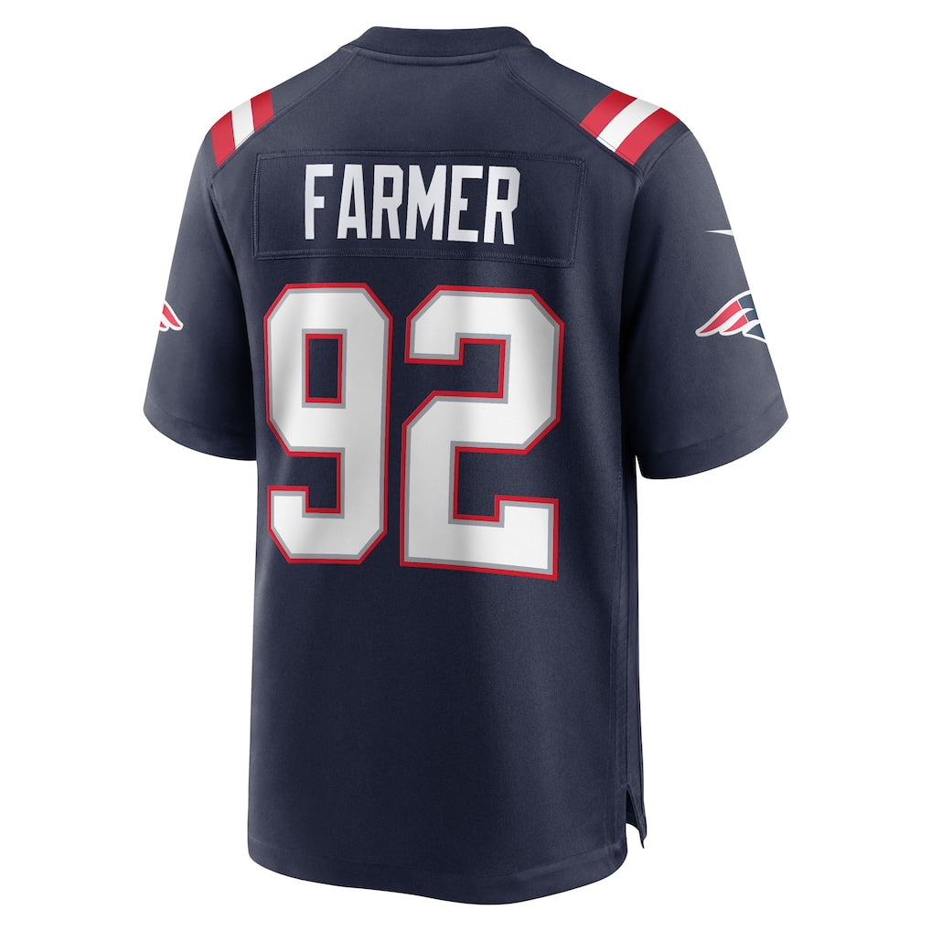 Ndoa NE.Patriots #92 Joshua Farmer Navy Team Game Jersey
