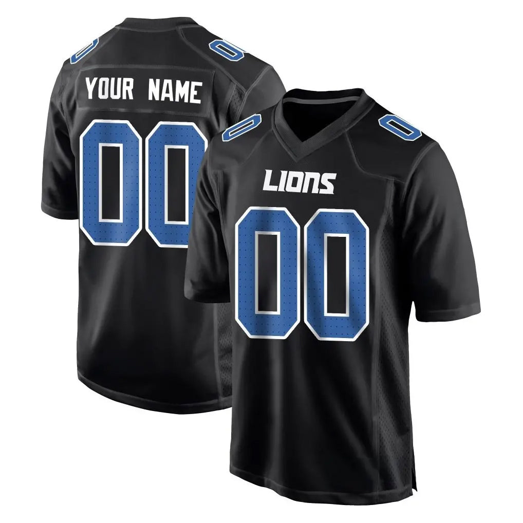 Custom D.Lions Black Fashion Home Game Any Name & Numbers Ndoa Stitched Jerseys