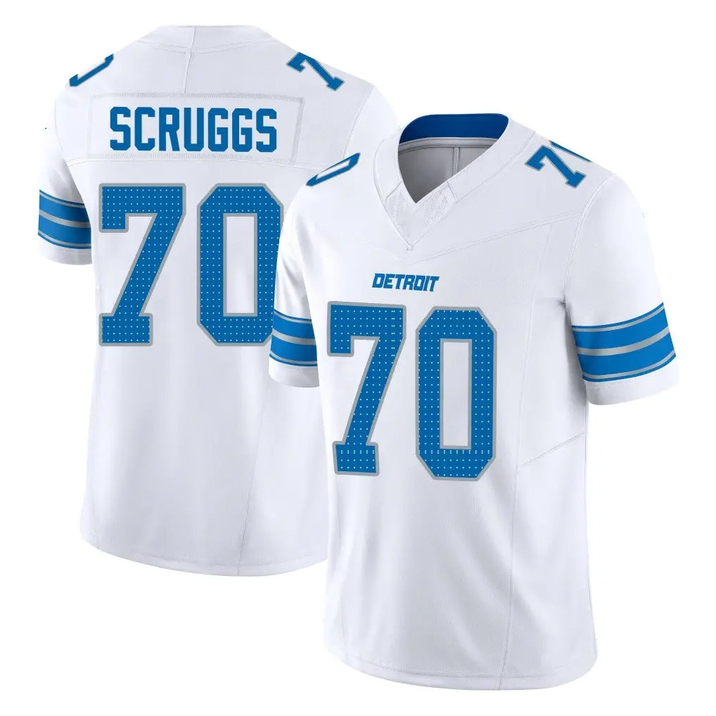 D.Lions #70 Juice Scruggs Player White Limited Vapor F.U.S.E. Alternate Home Game Ndoa Stitched Jerseys