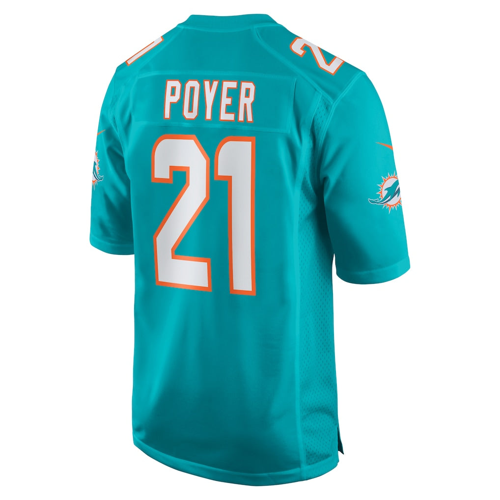 Ndoa M.Dolphins #21 Jordan Poyer Aqua Game Jersey