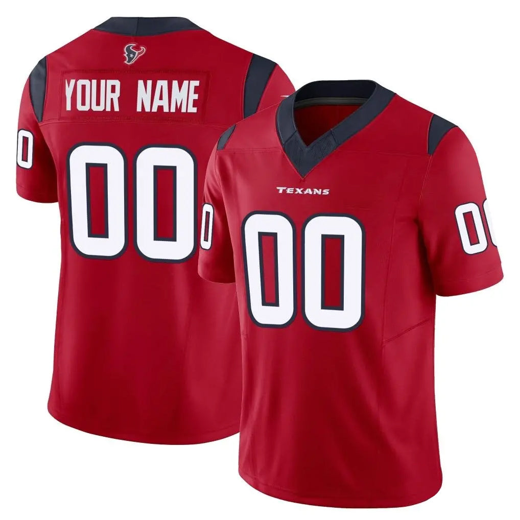 Custom H.Texans Red Limited Vapor F.U.S.E. Home Game Any Name & Numbers Ndoa Stitched Jerseys