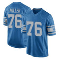 D.Lions #76 Blake Miller Player Blue Vapor Untouchable Throwback Game Ndoa Stitched Jerseys