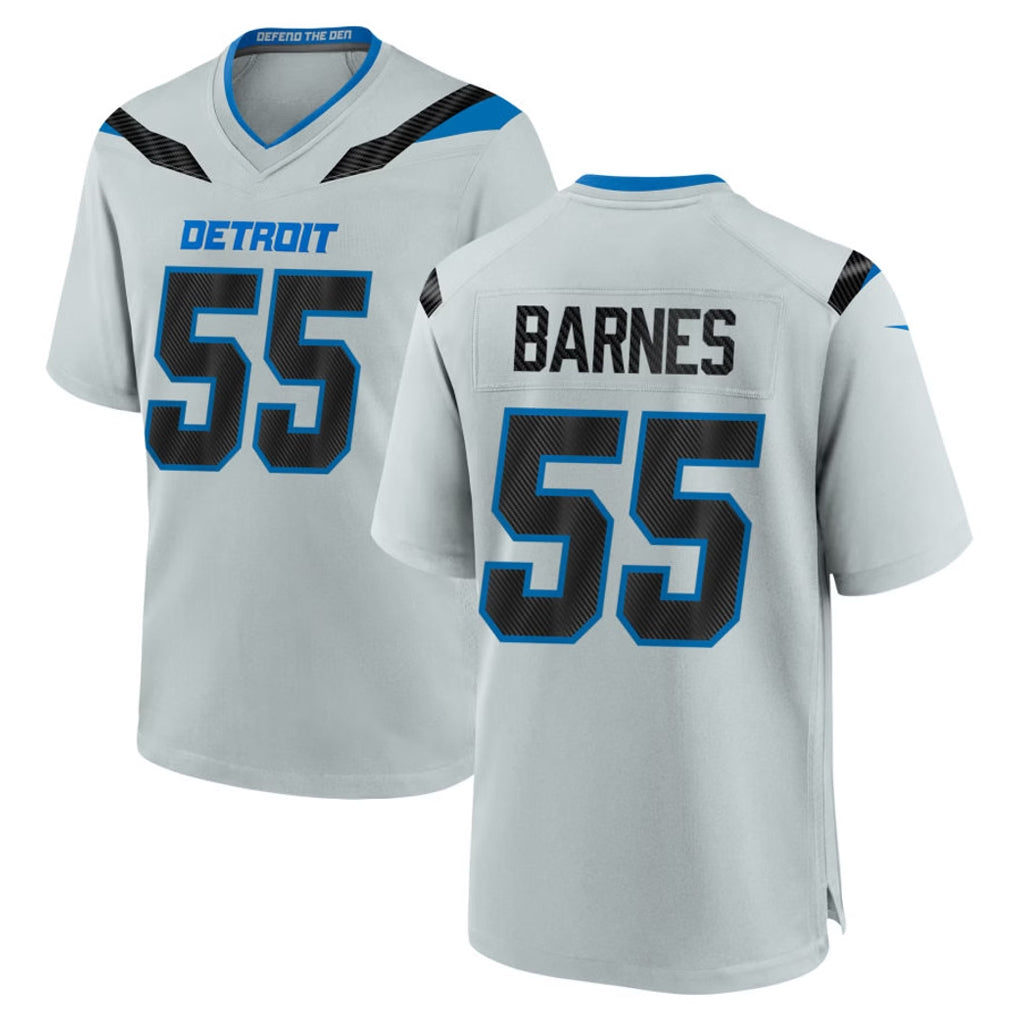 D.Lions #55 Derrick Barnes Player Silver 2026 Rivalries Collection Home Game Ndoa Stitched Jerseys