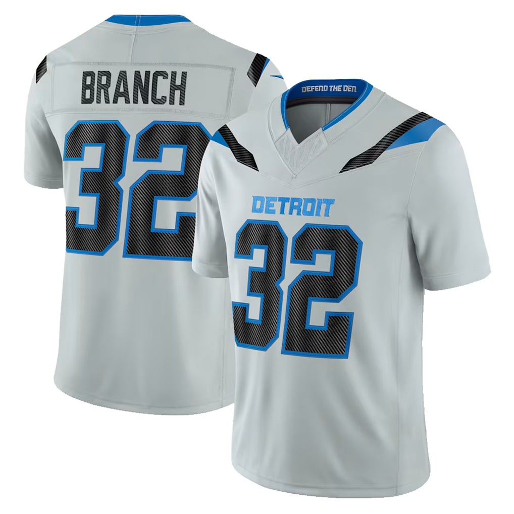 D.Lions #32 Brian Branch Player Silver Limited 2026 Rivalries Collection Home Game Ndoa Stitched Jerseys