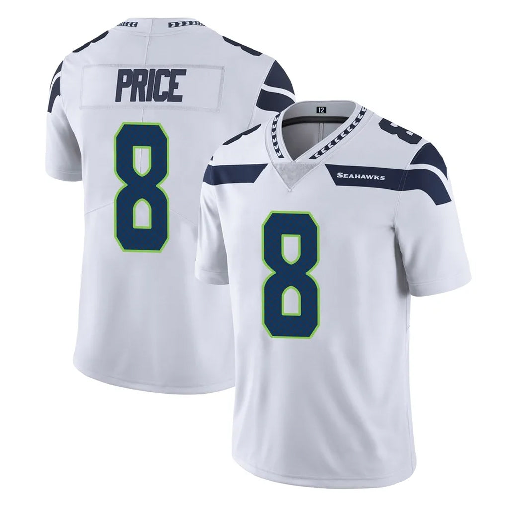 S.Seahawks #8 Jadarian Price Player White Limited Vapor Untouchable Home Game Ndoa Stitched Jerseys
