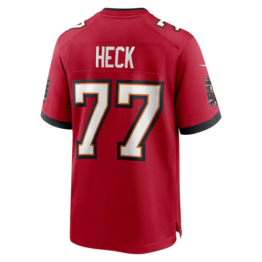 Ndoa TB.Buccaneers #77 Charlie Heck Red Team Game Jersey