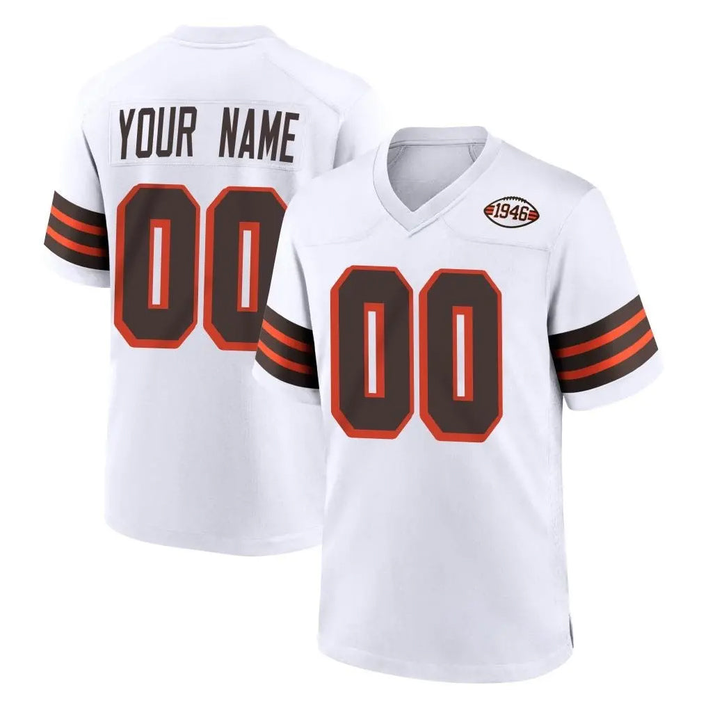 Custom C.Browns White Alternate Home Game Any Name & Numbers Ndoa Stitched Jerseys