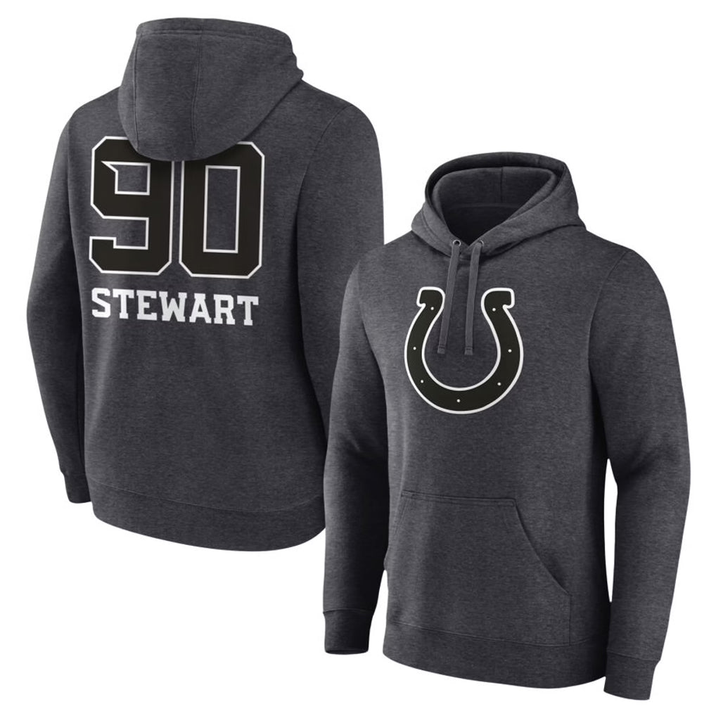 IN.Colts #90 Grover Stewart Player Charcoal Pullover Hoodies Limited Game Ndoa Stitched Jerseys