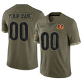 Custom C.Bengals Olive Salute to Service Limited Game Any Name & Numbers Ndoa Stitched Jerseys