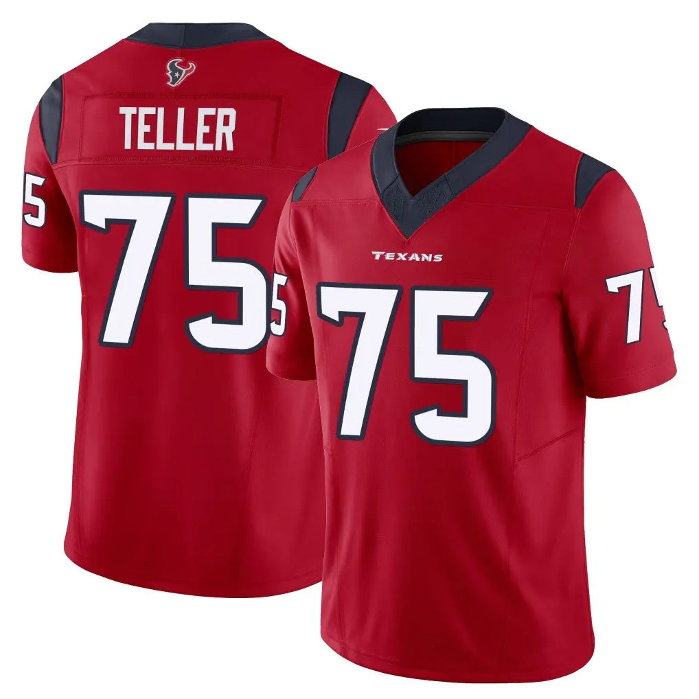 H.Texans #75 Wyatt Teller Player Red Limited Vapor F.U.S.E. Home Game Ndoa Stitched Jerseys