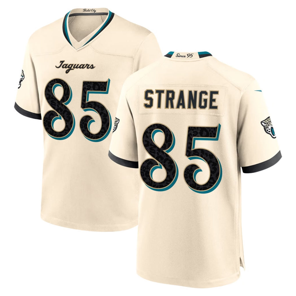 J.Jaguars #85 Brenton Strange Player Natural 2026 Rivalries Collection Game Ndoa Stitched Jerseys