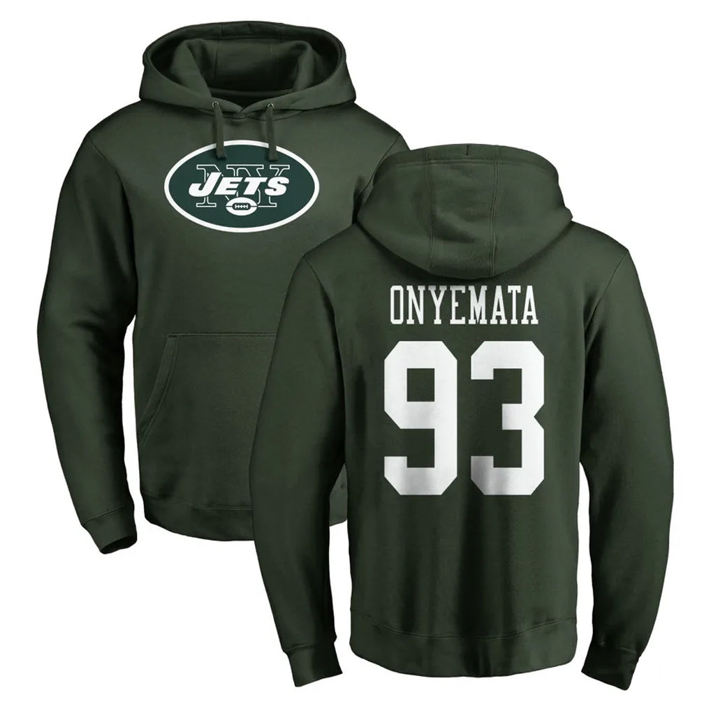NY.Jets #93 David Onyemata Player Green LOGO Pullover Hoodies Limited Game Ndoa Stitched Jerseys