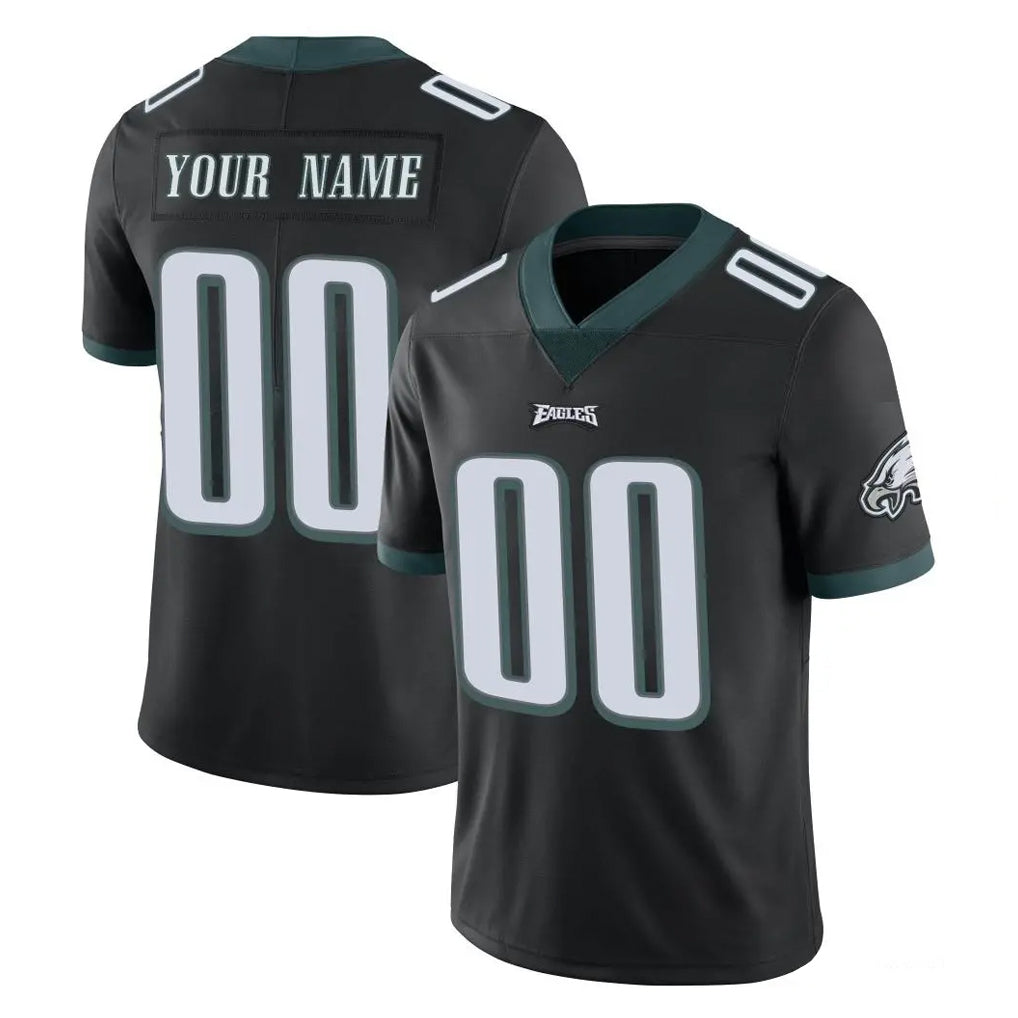 Custom P.Eagles Black Limited Vapor Untouchable Home Game Any Name & Numbers Ndoa Stitched Jerseys