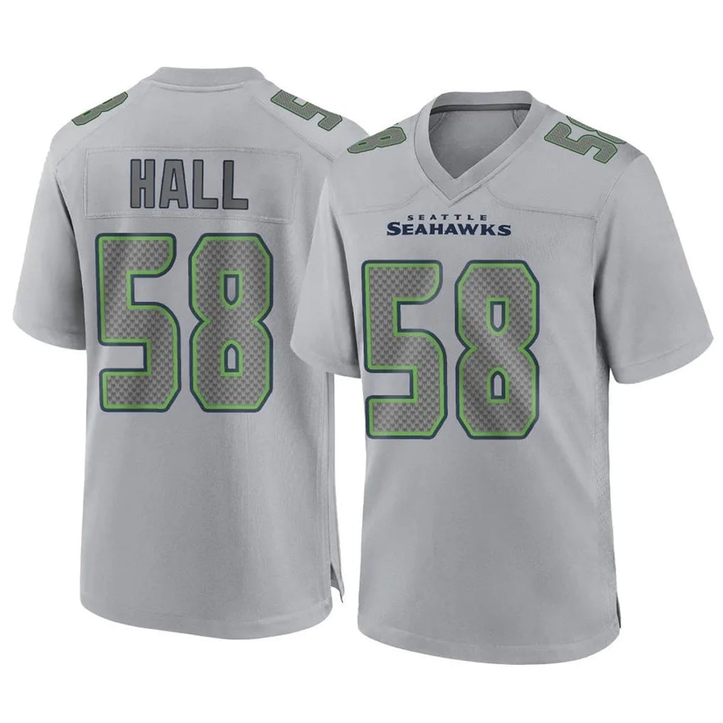 S.Seahawks #58 Derick Hall Player Gray Atmosphere Fashion Home Game Ndoa Stitched Jerseys