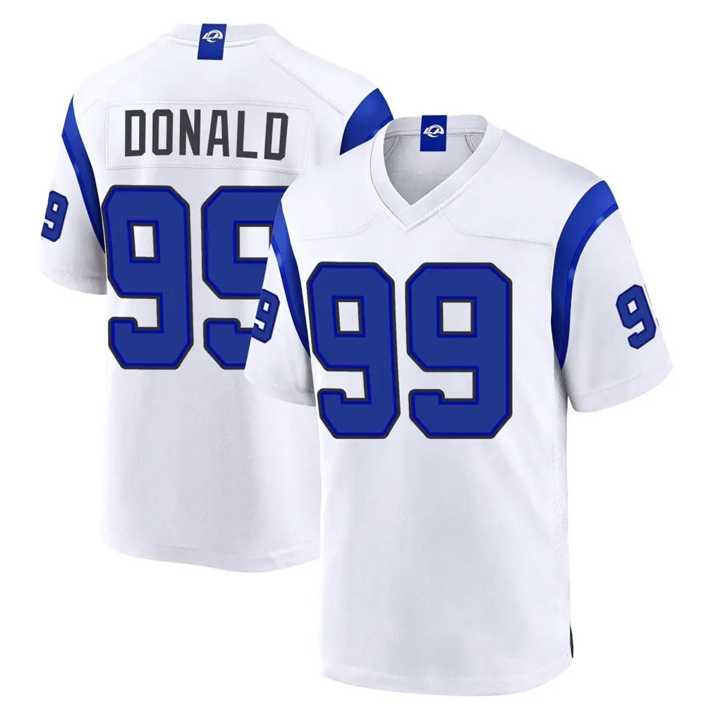 LA.Rams #99 Aaron Donald Player White Fearsome Home Game Ndoa Stitched Jerseys