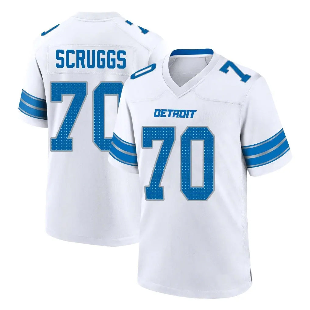 D.Lions #70 Juice Scruggs Player White Alternate Home Game Ndoa Stitched Jerseys