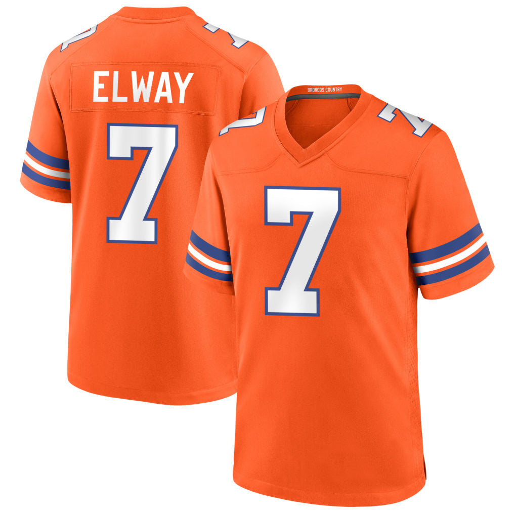D.Broncos #7 John Elway Player Orange Throwback Game Ndoa Stitched Jerseys