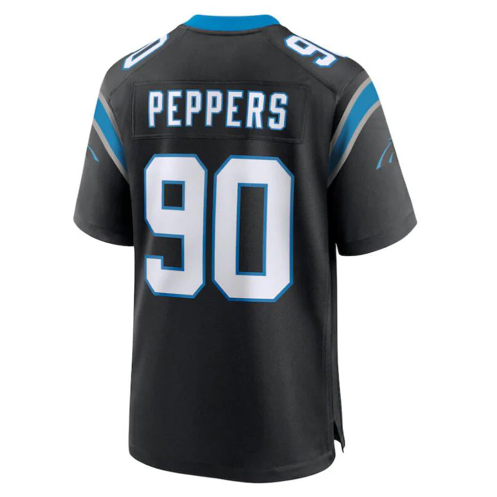 C.Panthers #90 Julius Peppers Player Black Home Game Ndoa Stitched Jerseys