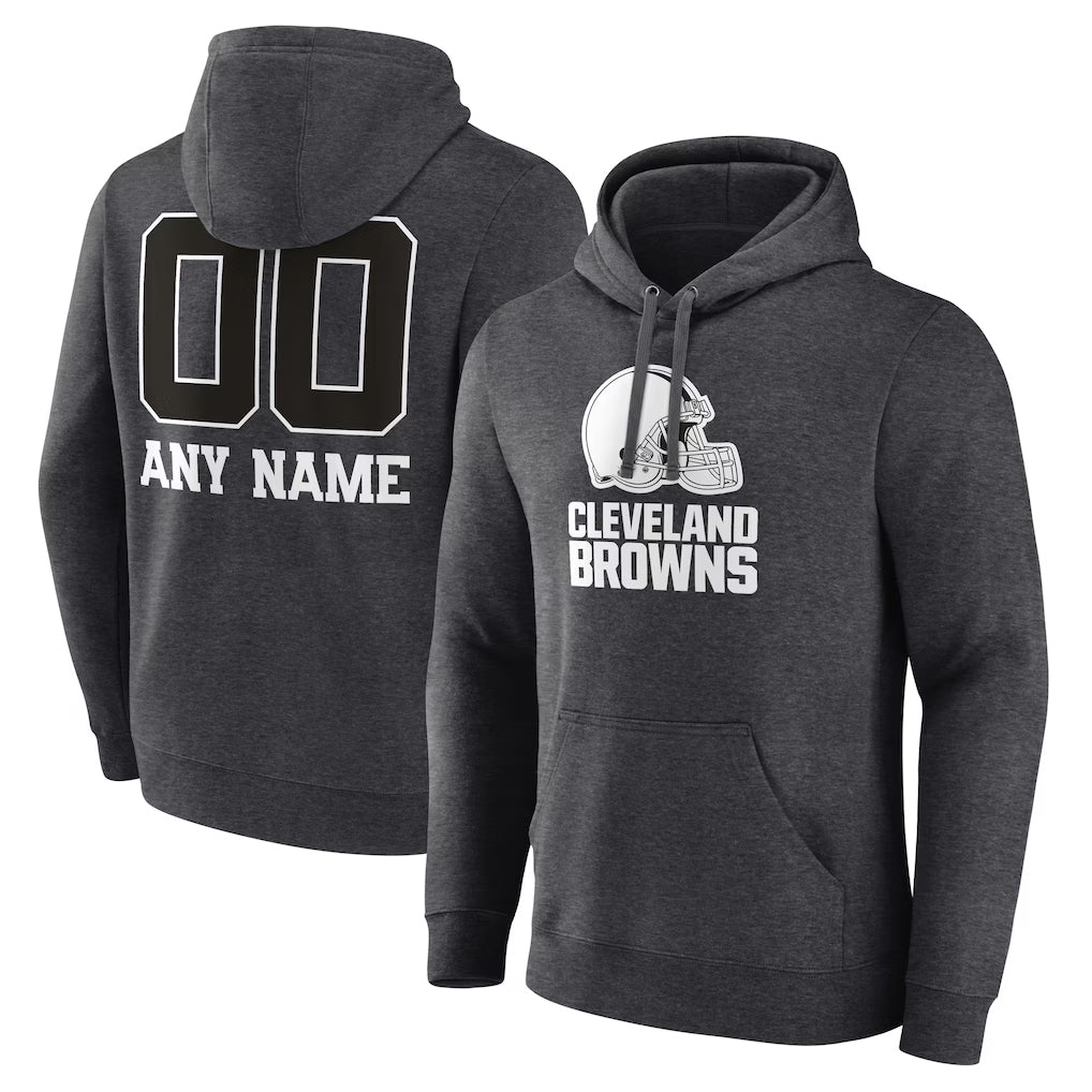 Custom C.Browns Charcoal Primetime Logo Hoodie Any Name & Numbers Ndoa Stitched Jerseys