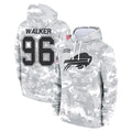 B.Bills #96 Deone Walker Player Arctic Camo Salute to Service Hoodies Ndoa Stitched Jerseys