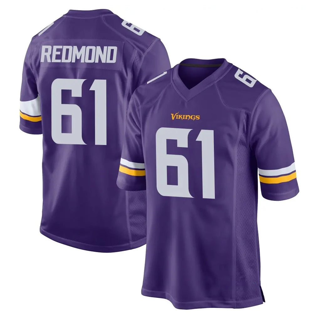 MN.Vikings #61 Jalen Redmond Player Purple Home Game Ndoa Stitched Jerseys
