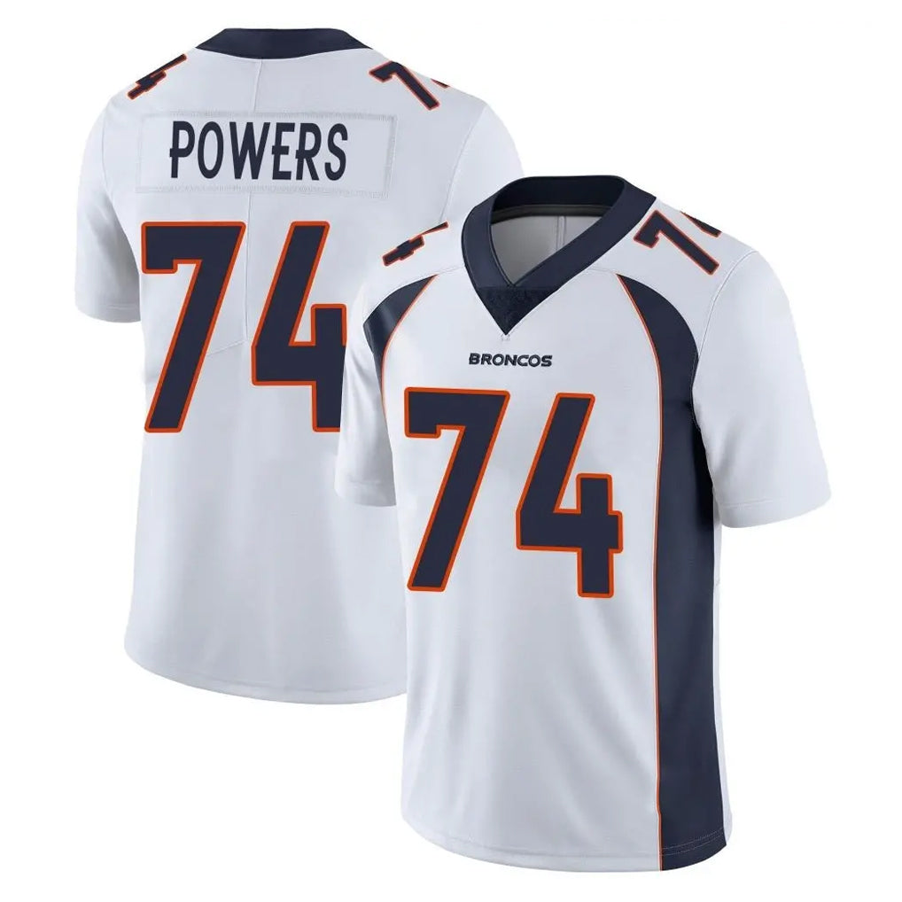 D.Broncos #74 Ben Powers Player White Vapor Untouchable Limited Home Game Ndoa Stitched Jerseys