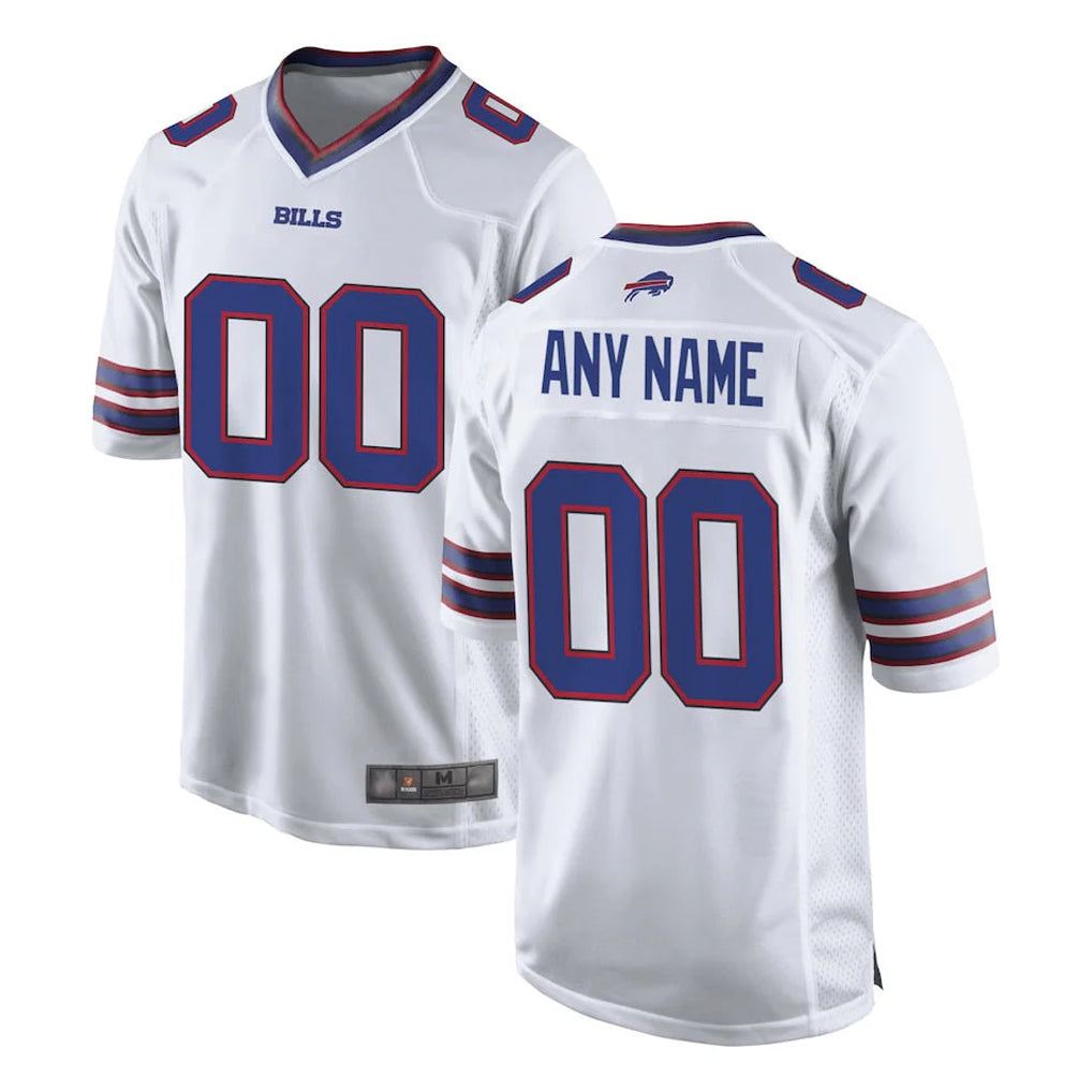 Custom B.Bills White Home Game Any Name & Numbers Ndoa Stitched Jerseys