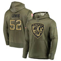 B.Ravens #52 Ray Lewis Player Olive Salute to Service Pullover Hoodie Ndoa Stitched Jerseys