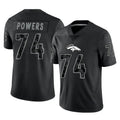 D.Broncos #74 Ben Powers Player Black Reflective Limited Ndoa Stitched Jerseys