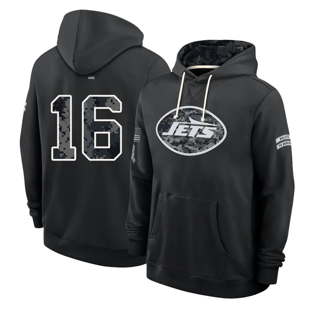 NY.Jets #16 Kenyon Sadiq Player 2026 Black Logo Pullover Hoodies Limited Game Ndoa Stitched Jerseys