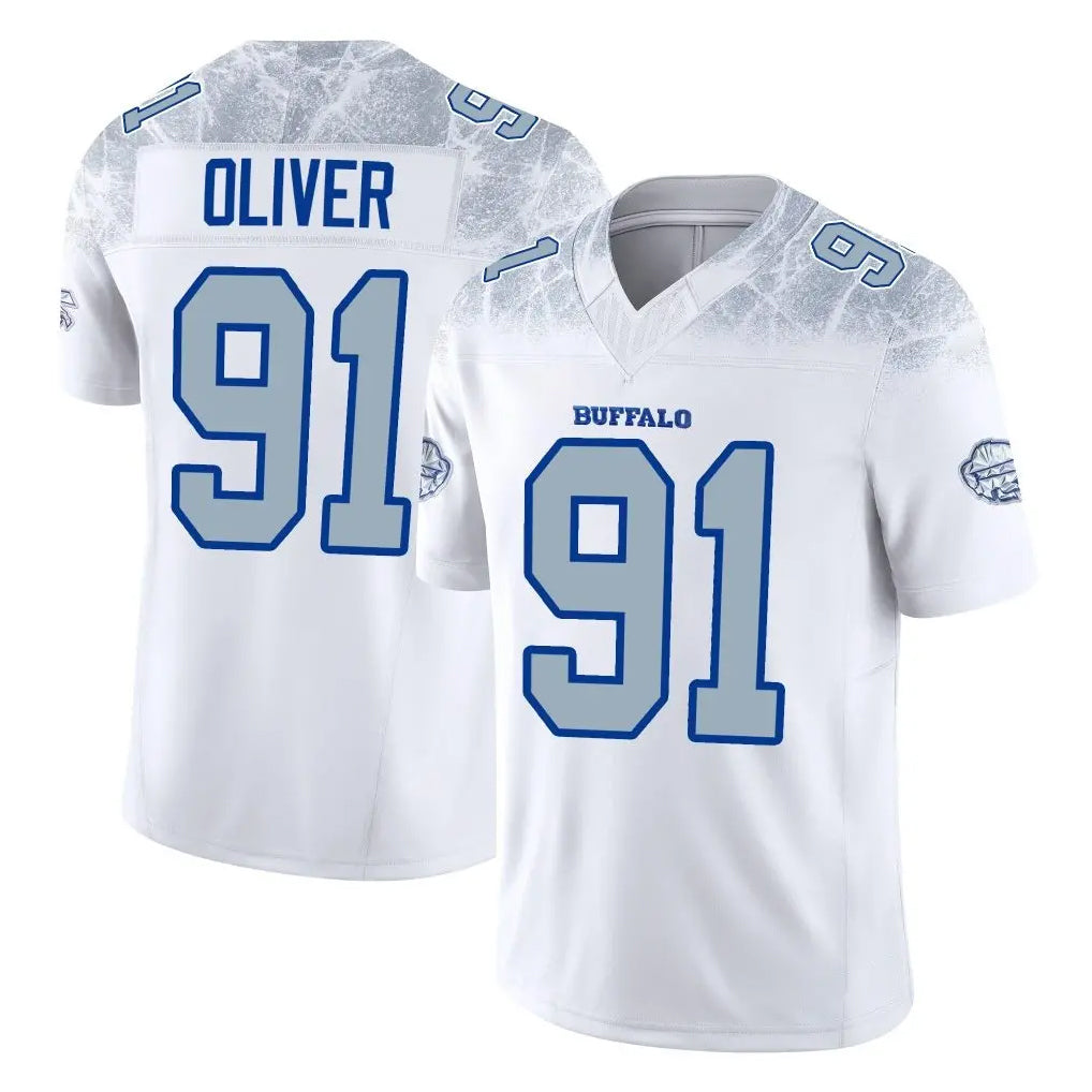 B.Bills #91 Ed Oliver Player White Rivalries Collection Limited Game Ndoa Stitched Jerseys