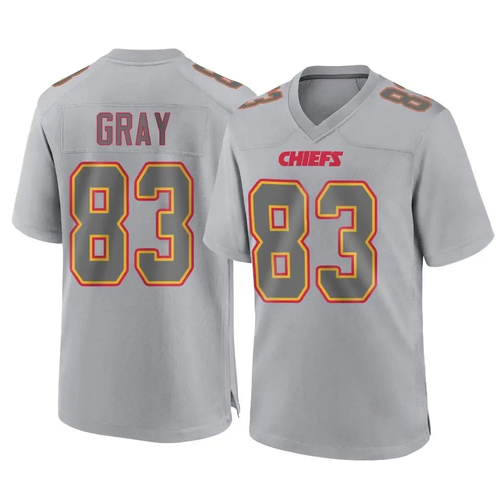 KC.Chiefs #83 Noah Gray Player Gray Atmosphere Fashion Game Stitched Jerseys
