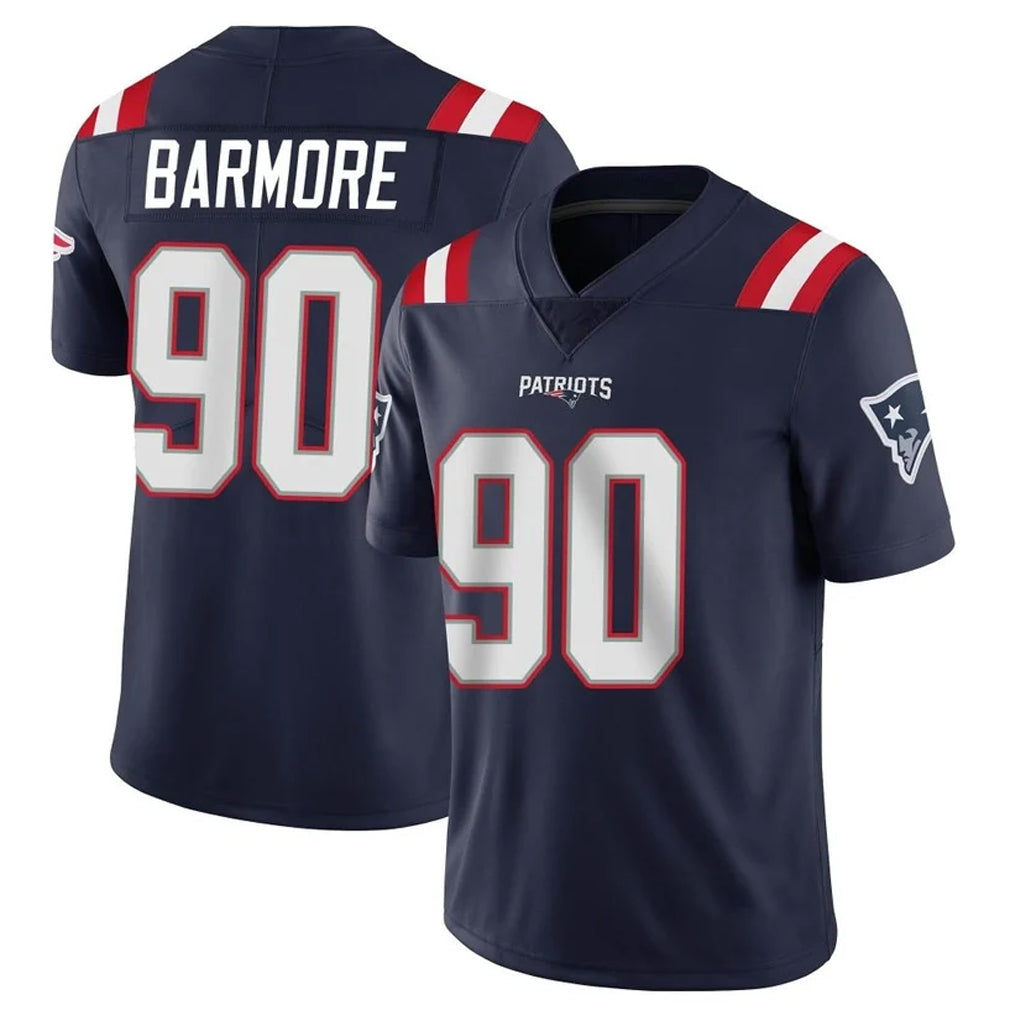 NE.Patriots #90 Christian Barmore Player Navy Vapor Untouchable Home Game Ndoa Stitched Jerseys