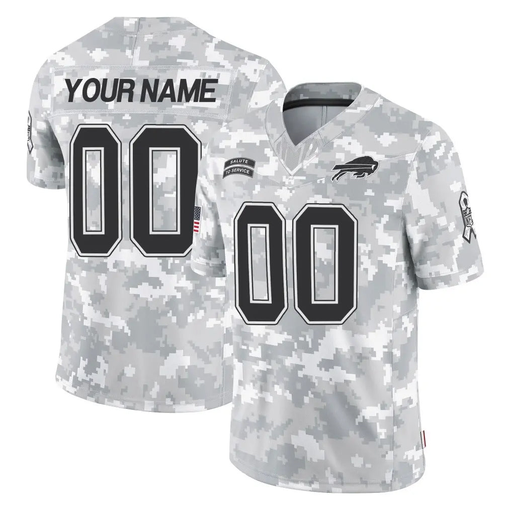 Custom B.Bills Arctic Camo Salute to Service Limited Any Name & Numbers Ndoa Stitched Jerseys