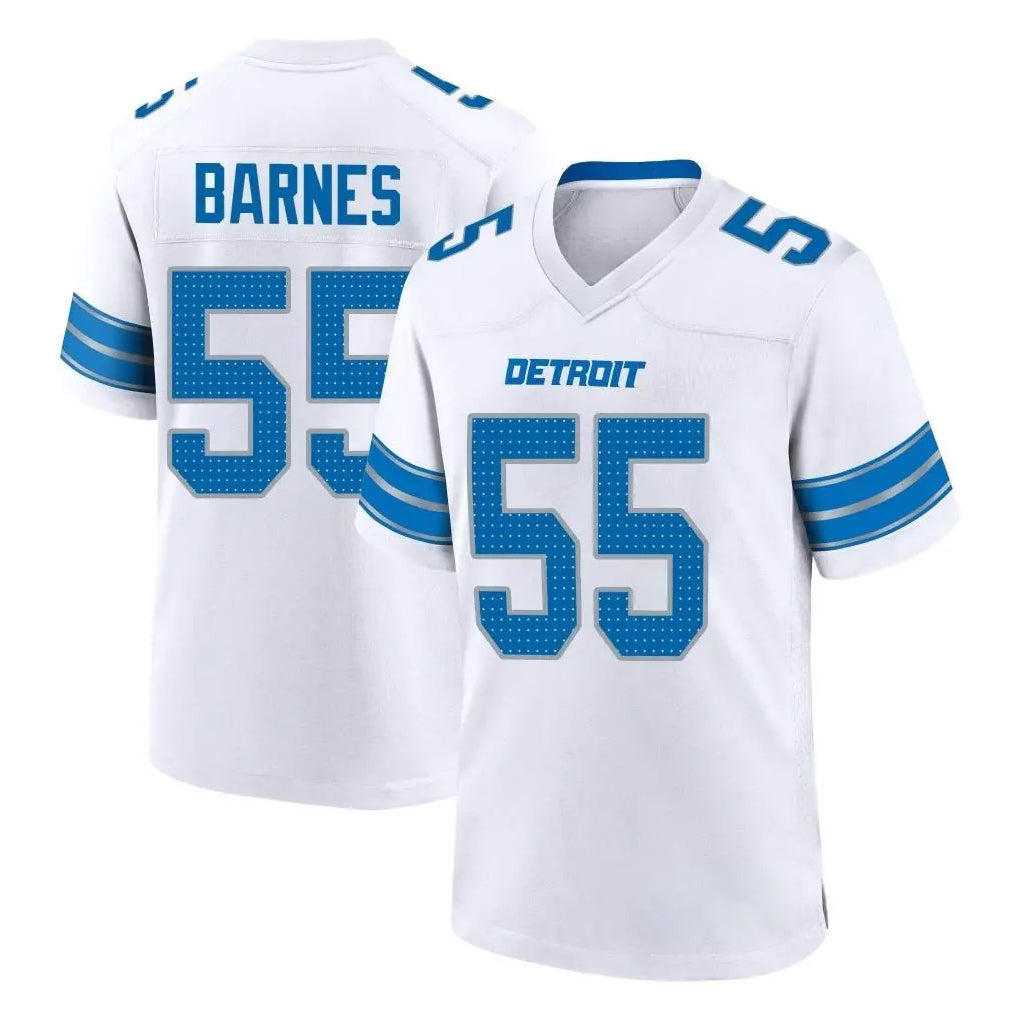 D.Lions #55 Derrick Barnes Player White Alternate Home Game Ndoa Stitched Jerseys