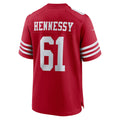 Ndoa SF.49ers #61 Matt Hennessy Scarlet Team Game Jersey