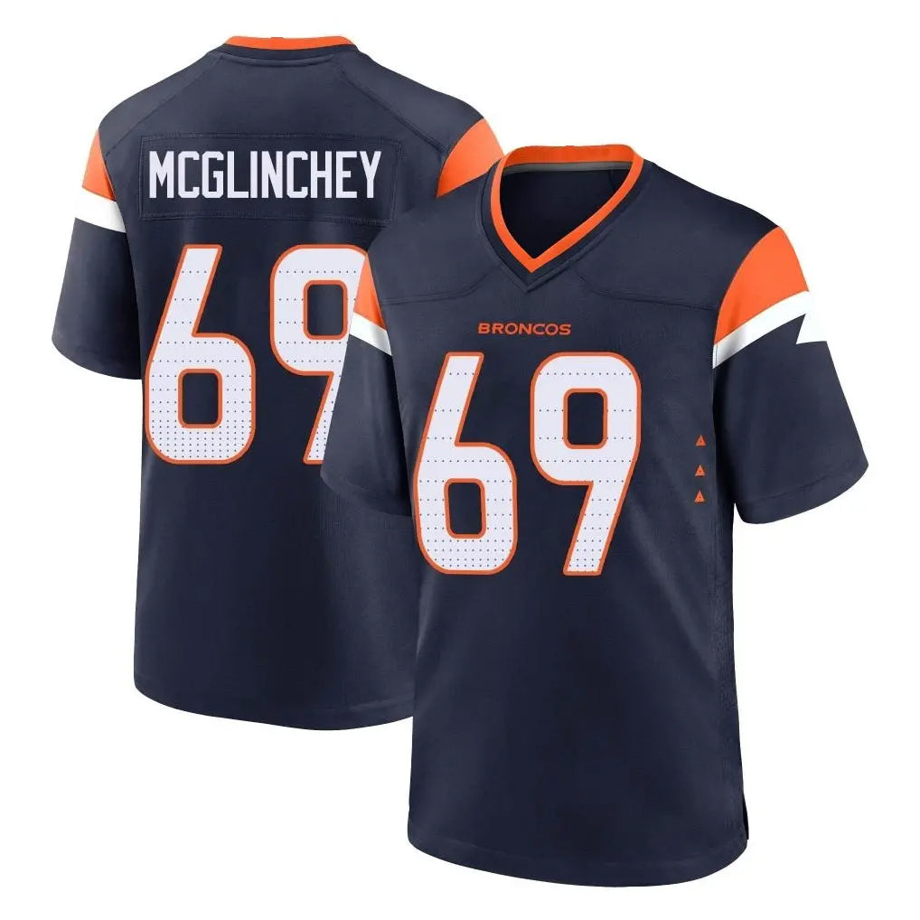 D.Broncos #69 Mike McGlinchey Player Navy Home Game Ndoa Stitched Jerseys