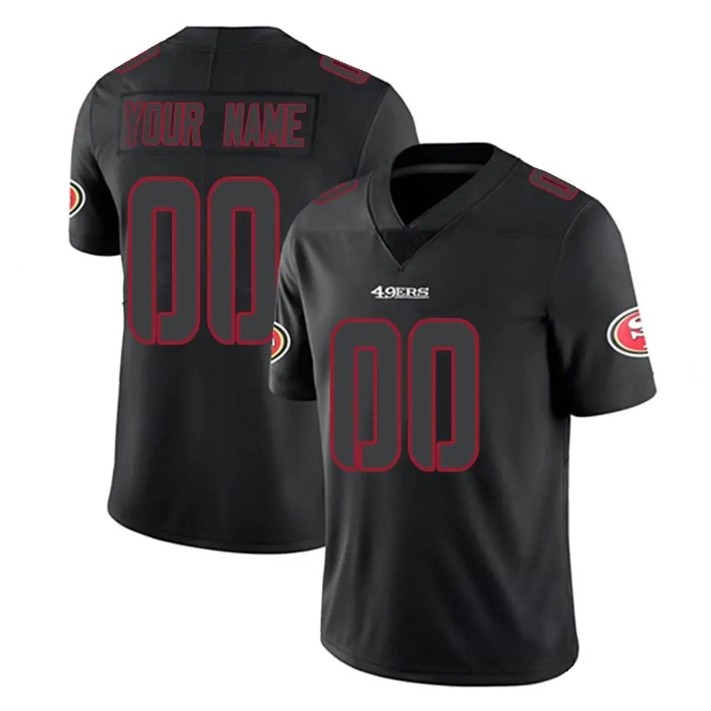 Custom SF.49ers Black Impact Limited Home Game Any Name & Numbers Ndoa Stitched Jerseys