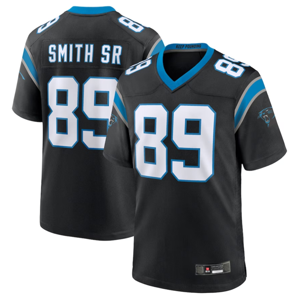 C.Panthers #89 Steve Smith Sr. Black Retired Player Home Game Ndoa Stitched Jerseys