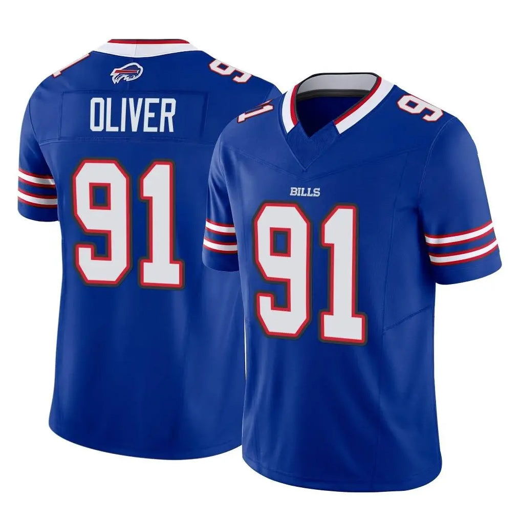 B.Bills #91 Ed Oliver Player Royal Vapor F.U.S.E. Limited Home Game Ndoa Stitched Jerseys