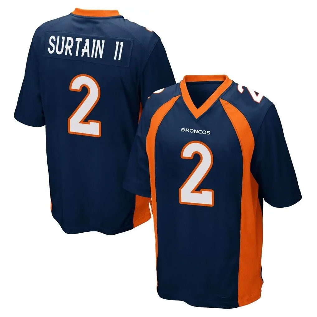D.Broncos #2 Pat Surtain II Player Navy Game Ndoa Stitched Jerseys