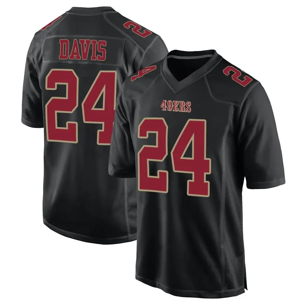 SF.49ers #24 Ashtyn Davis Player Black Fashion Home Game Ndoa Stitched Jerseys