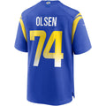 Ndoa LA.Rams #74 Merlin Olsen Royal Game Retired Player Jersey