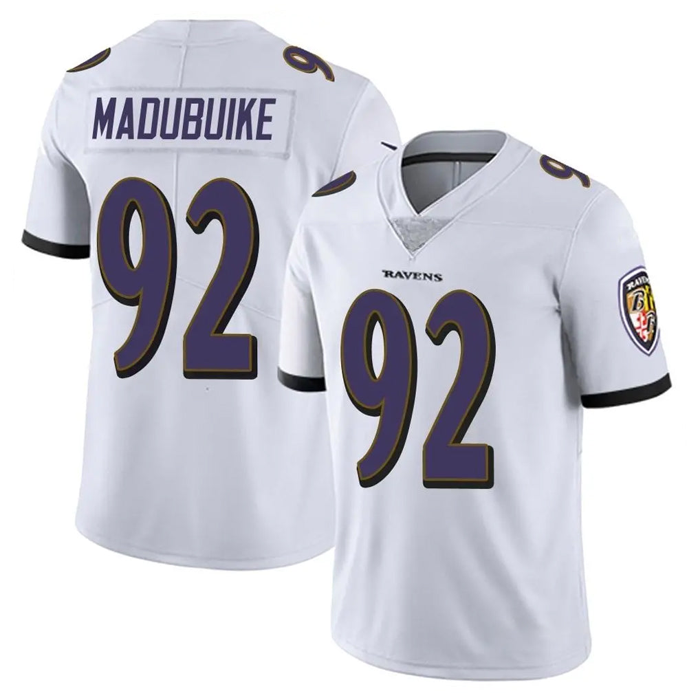 B.Ravens #92 Nnamdi Madubuike Player White Vapor F.U.S.E. Limited Ndoa Stitched Jerseys