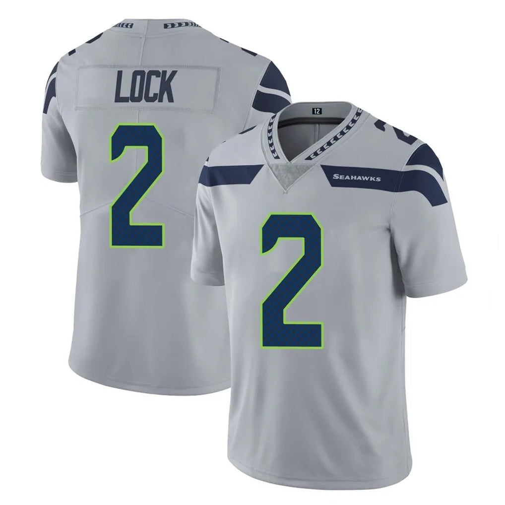S.Seahawks #2 Drew Lock Player Gray Limited Vapor Untouchable Home Game Ndoa Stitched Jerseys